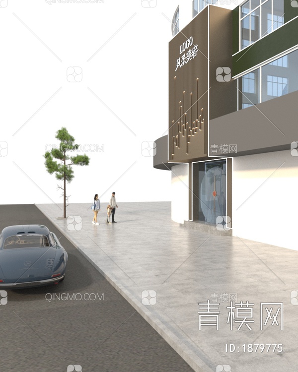 门头 门面3D模型下载【ID:1879775】