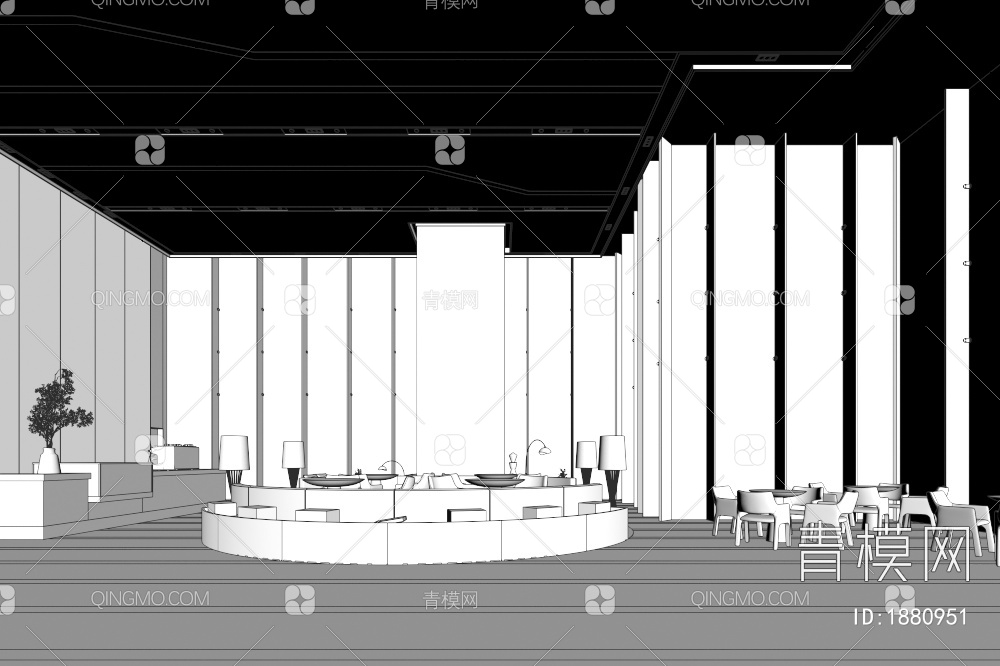 售楼处洽谈区3D模型下载【ID:1880951】