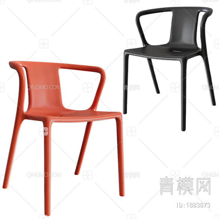 Air 金属红黑单椅3D模型下载【ID:1883873】