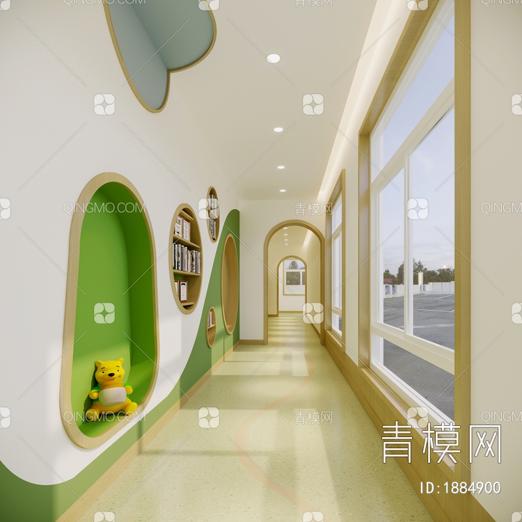 幼儿园过道3D模型下载【ID:1884900】