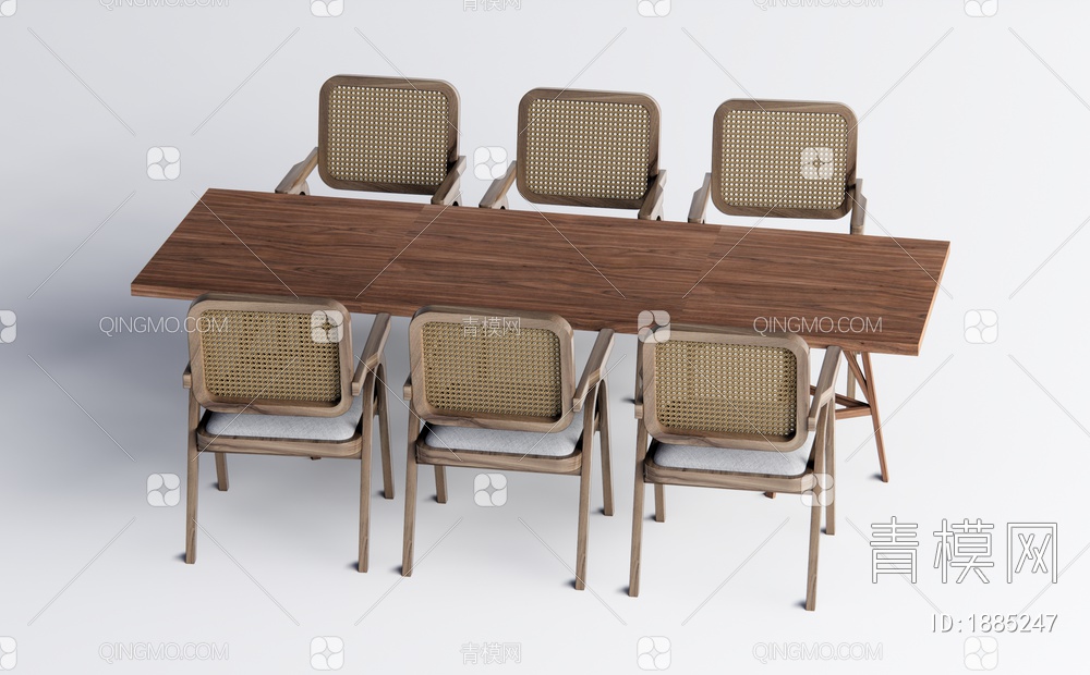 餐桌椅组合SU模型下载【ID:1885247】