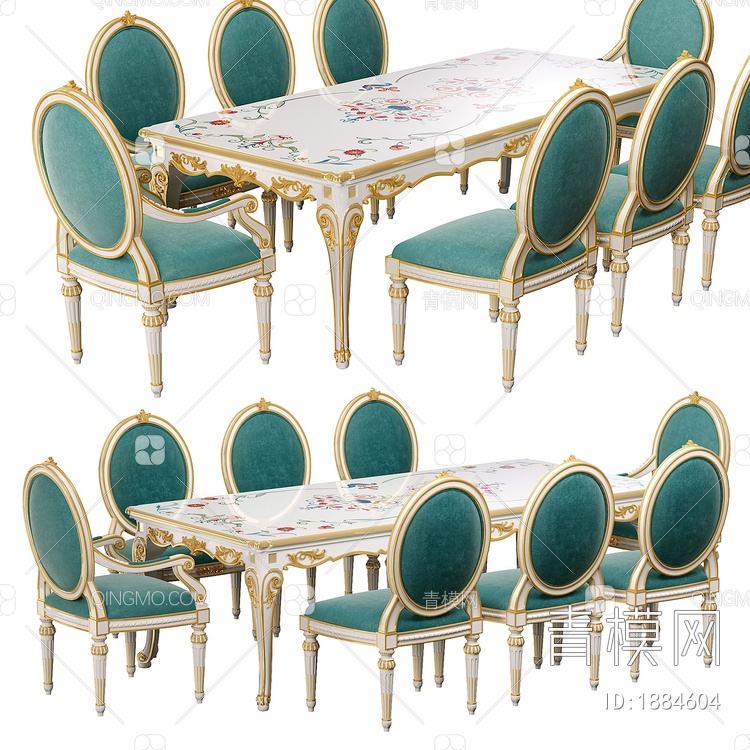 餐桌椅3D模型下载【ID:1884604】