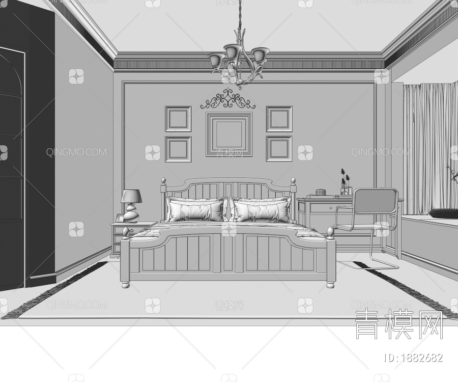 家居卧室3D模型下载【ID:1882682】