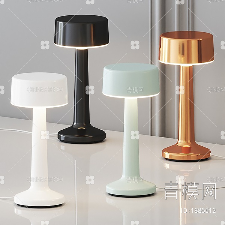 台灯，灯具，书房，装饰灯3D模型下载【ID:1885512】