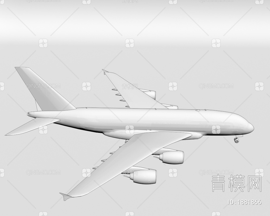 中国南方航空公司空客A380客机飞机3D模型下载【ID:1881866】