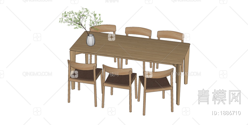 餐桌椅组合 餐桌椅组合SU模型下载【ID:1886710】