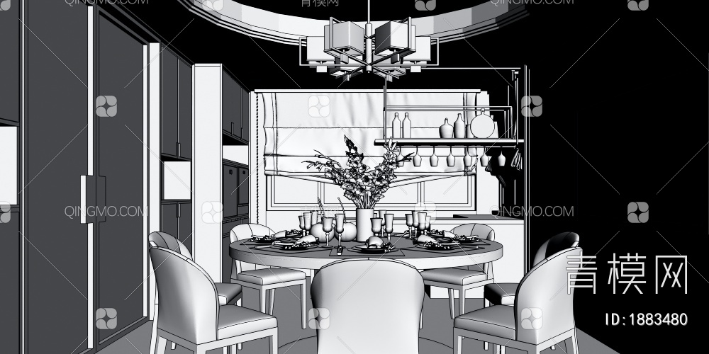 客餐厅3D模型下载【ID:1883480】