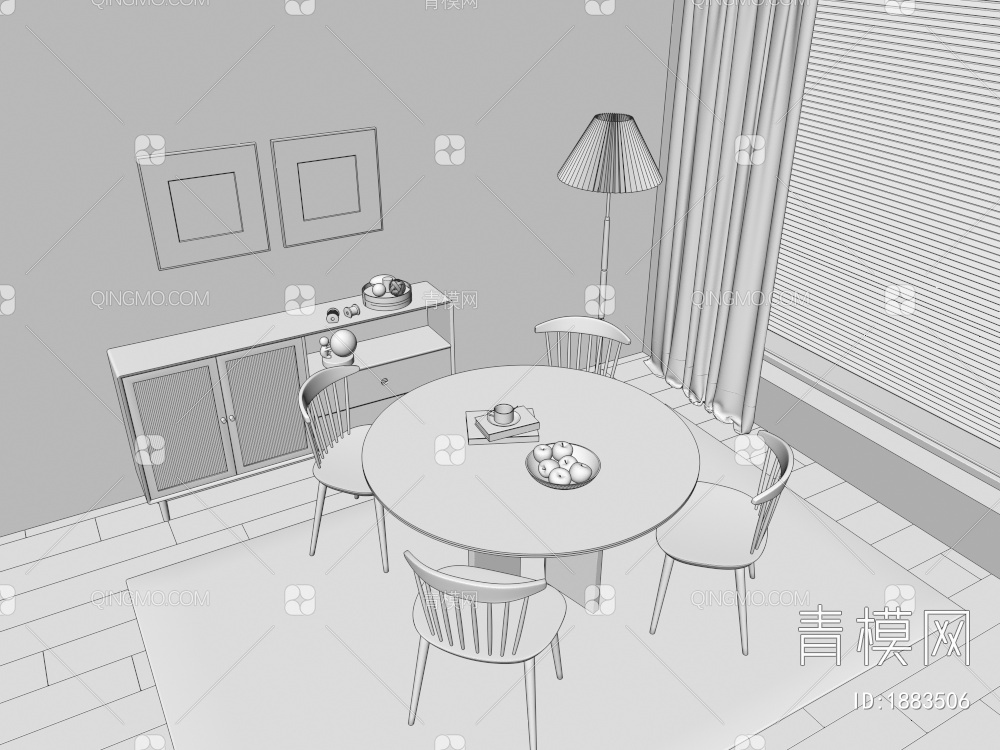 餐桌椅3D模型下载【ID:1883506】