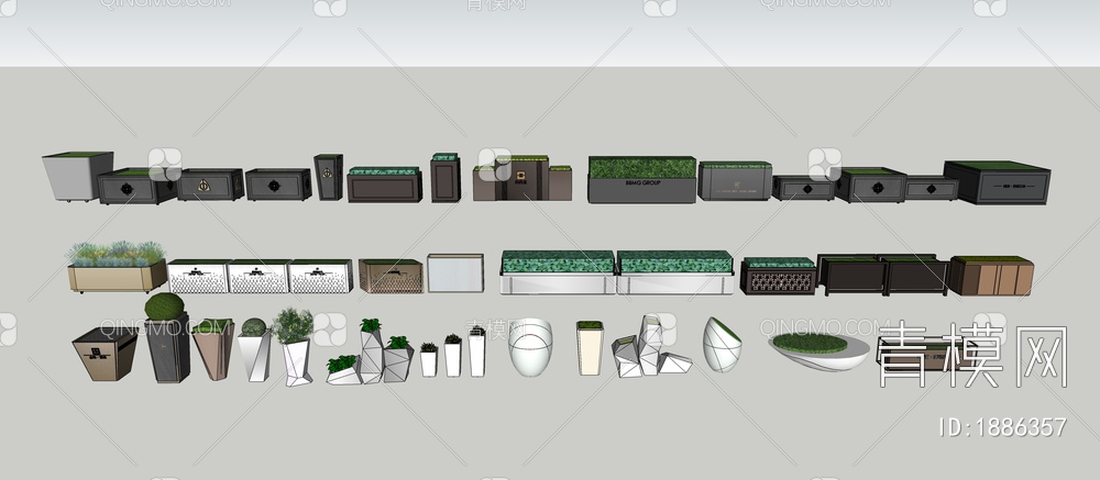 花箱SU模型下载【ID:1886357】