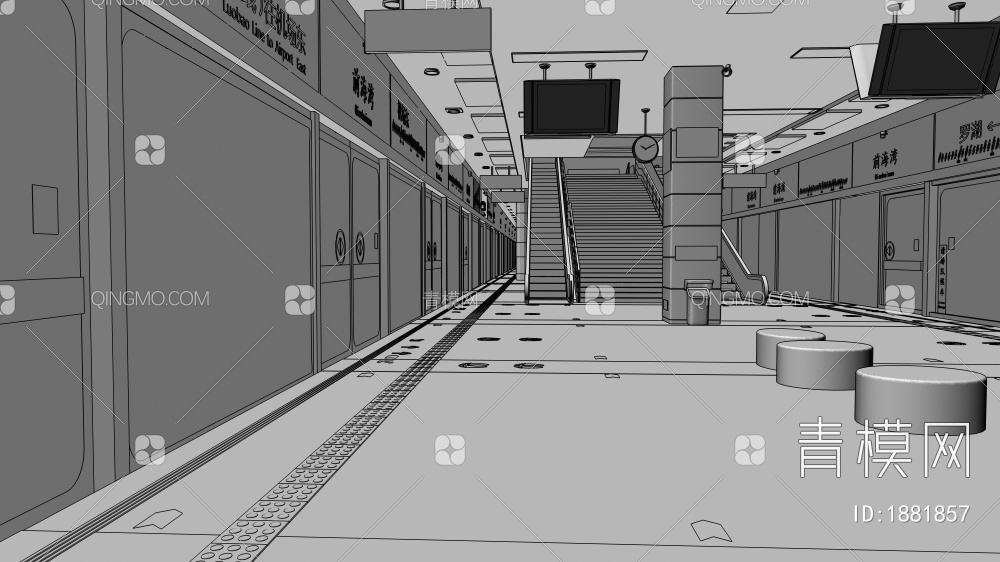 地铁站3D模型下载【ID:1881857】
