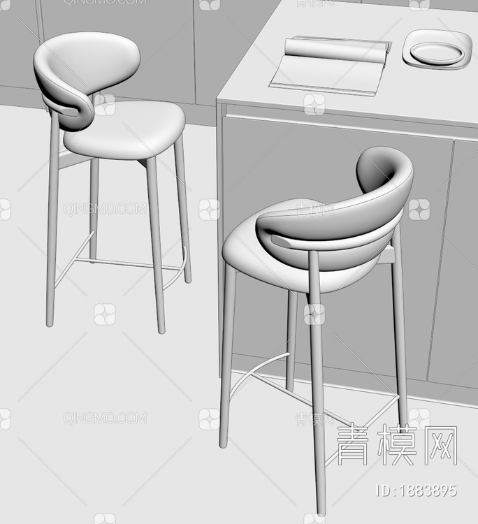 吧椅 吧凳3D模型下载【ID:1883895】
