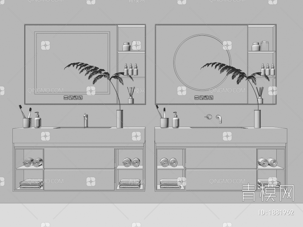 浴室柜3D模型下载【ID:1881962】