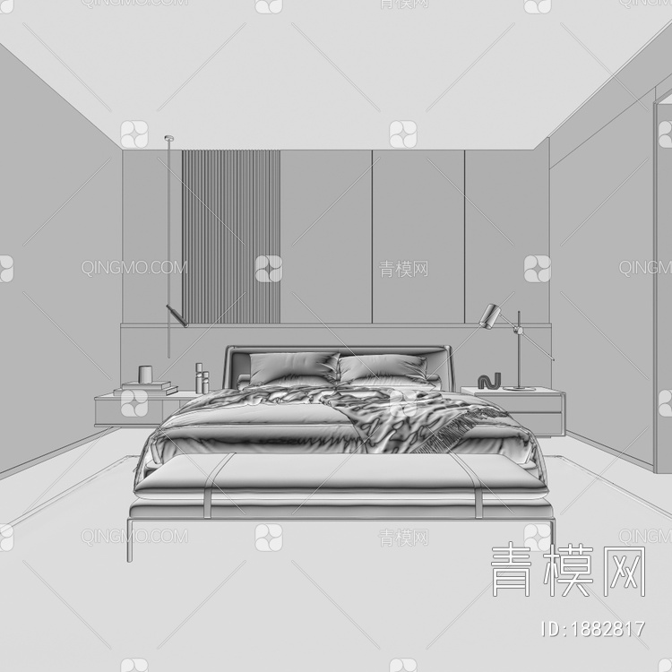 家居卧室3D模型下载【ID:1882817】