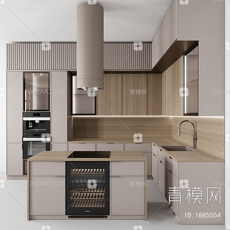 橱柜，厨房，橱柜组合3D模型下载【ID:1885554】