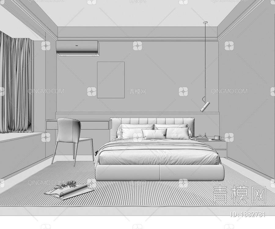 家居卧室3D模型下载【ID:1882781】