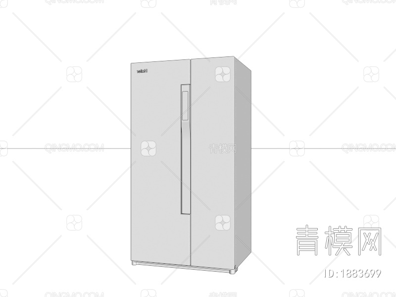双门黑色冰箱3D模型下载【ID:1883699】