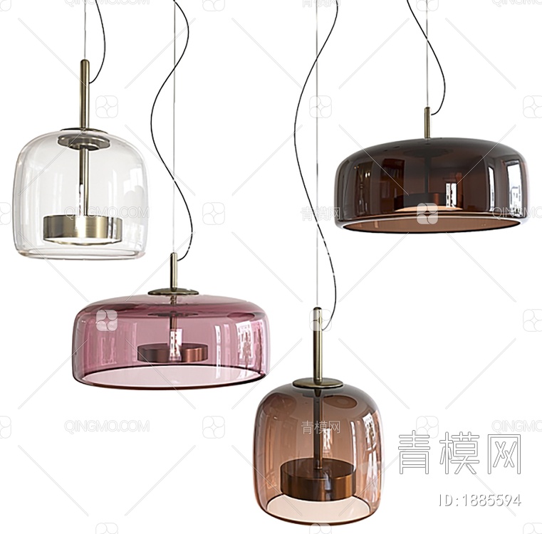 灯具，吊灯，玻璃吊灯3D模型下载【ID:1885594】