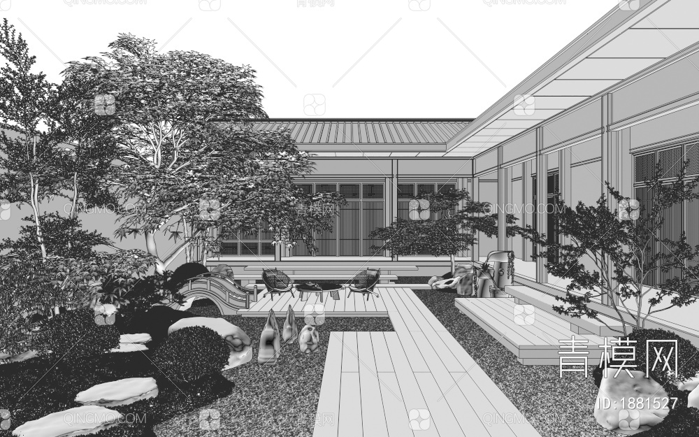 庭院景观3D模型下载【ID:1881527】