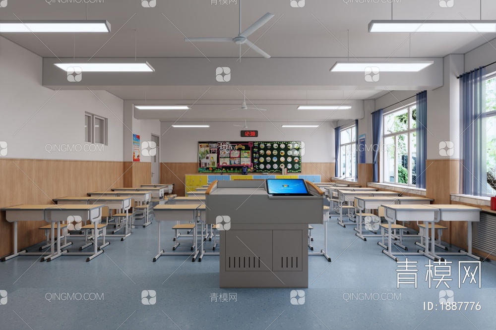 学校 课堂 教室3D模型下载【ID:1887776】