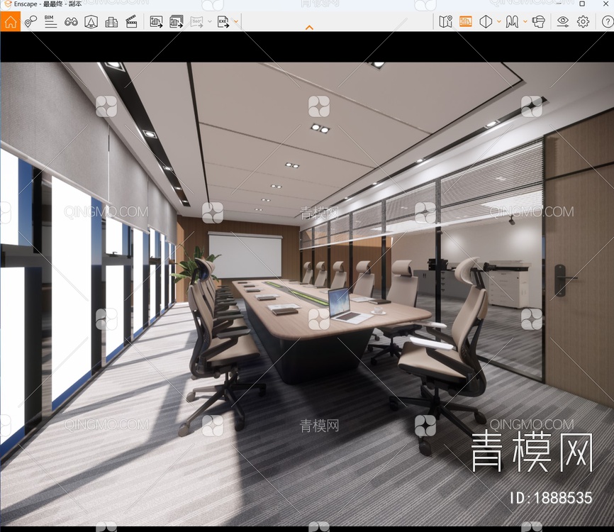 会议室SU模型下载【ID:1888535】