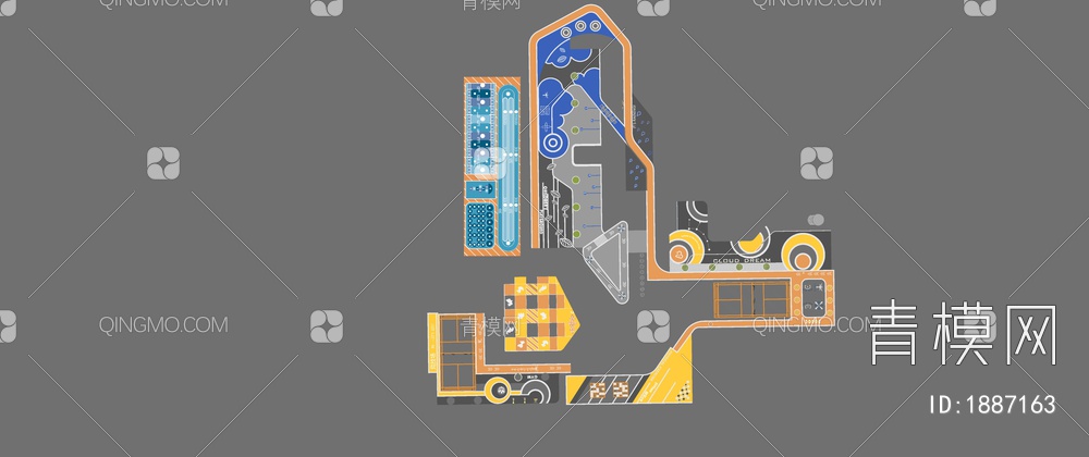 居住区消防登高面SU模型下载【ID:1887163】