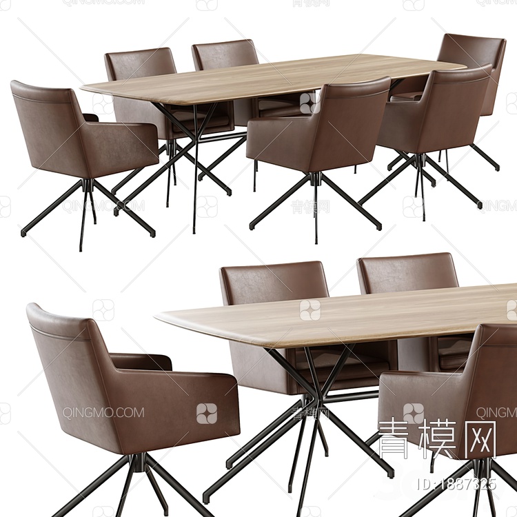 办公桌椅组合3D模型下载【ID:1887325】