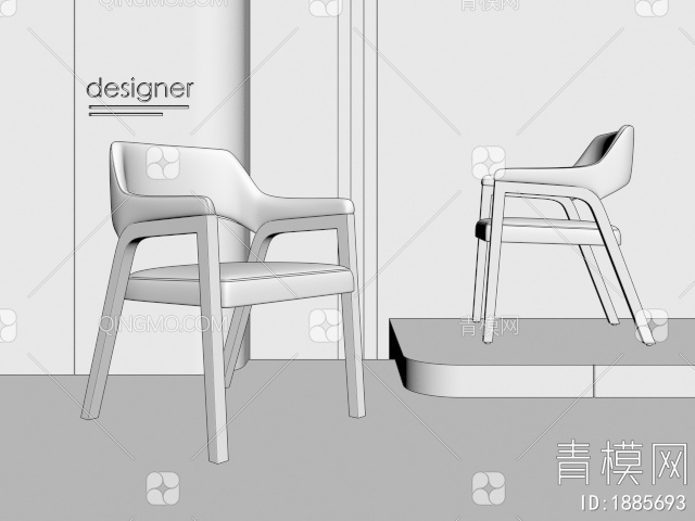 餐椅3D模型下载【ID:1885693】