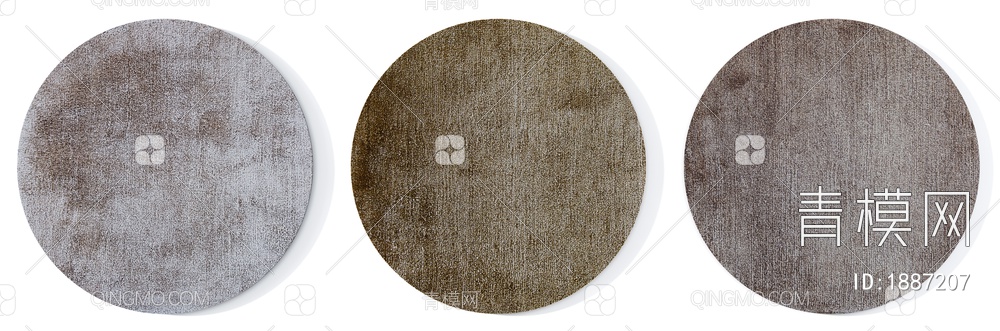 灰咖色圆形地毯组合3D模型下载【ID:1887207】
