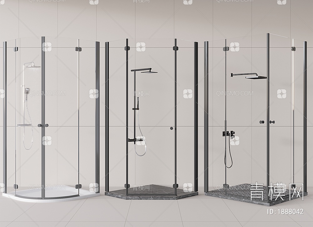 淋浴间，淋浴房组合3D模型下载【ID:1888042】
