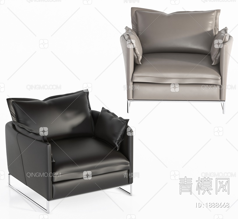 单人沙发，休闲沙发，洽谈沙发3D模型下载【ID:1888668】