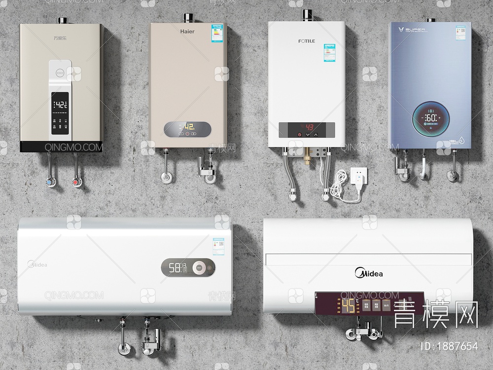 热水器 电热水器 燃气热水器 智能热水器 零冷水热水器3D模型下载【ID:1887654】