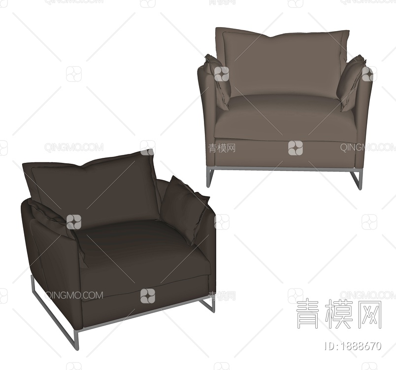 单人沙发SU模型下载【ID:1888670】