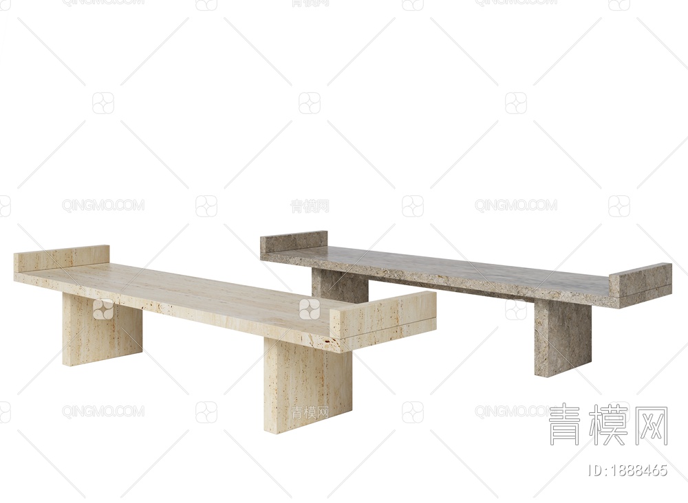 室内长椅 长凳3D模型下载【ID:1888465】