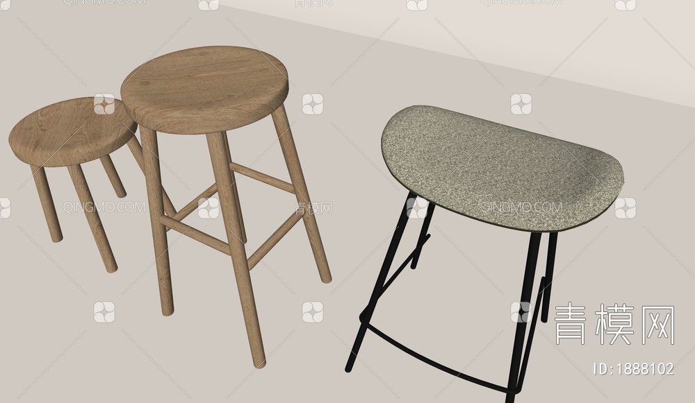 吧台椅3D模型下载【ID:1888102】