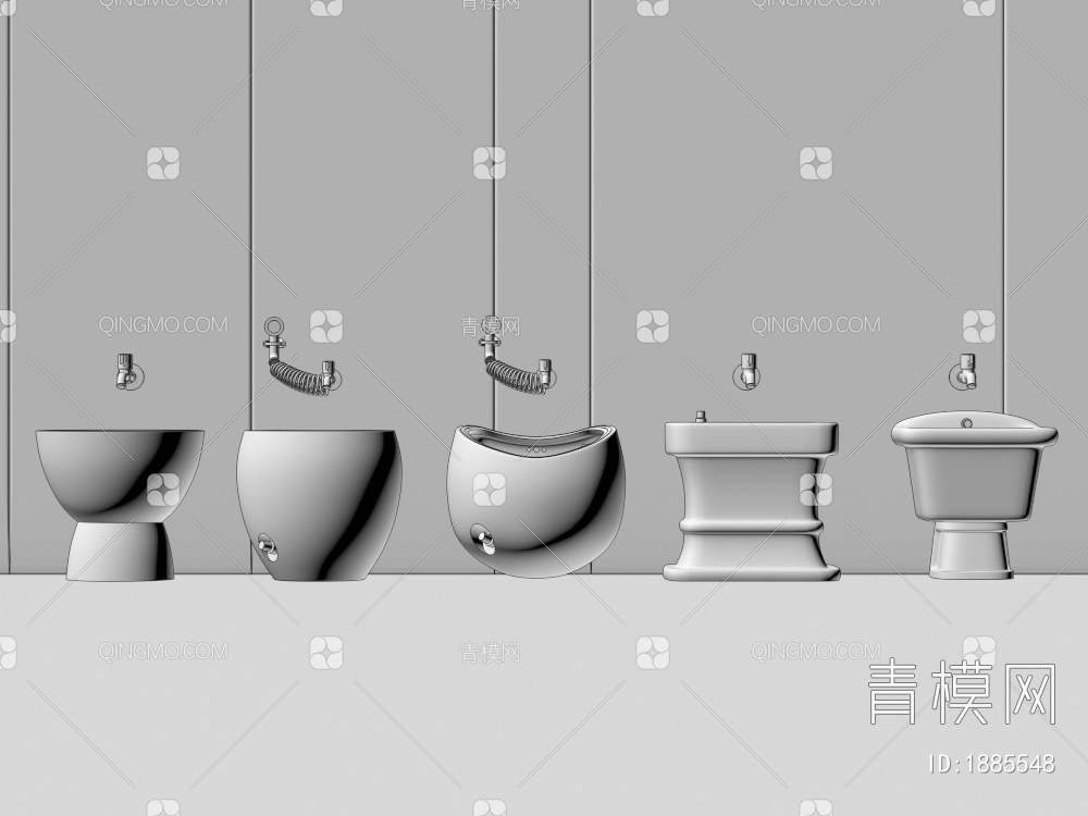 卫生洁具，卫浴卫生间洁具用品，水池，洗手池，洗手盆，拖把池，墩布池3D模型下载【ID:1885548】