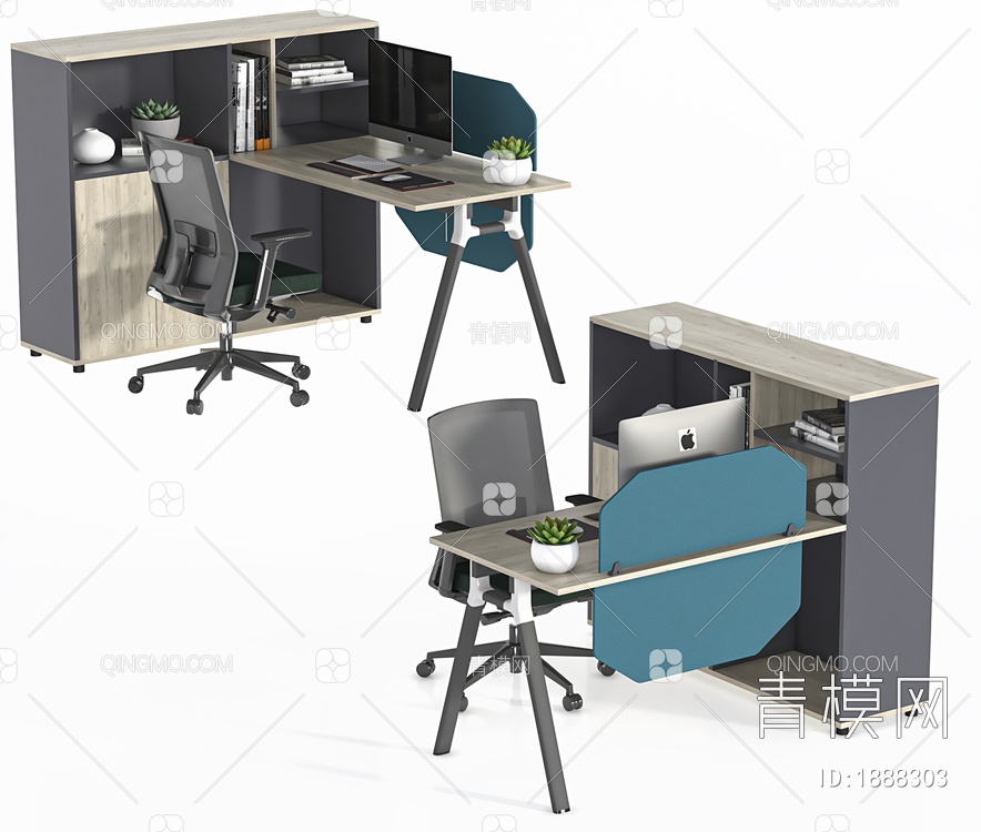 办公桌椅，办公桌，班台，主管桌，经理桌3D模型下载【ID:1888303】