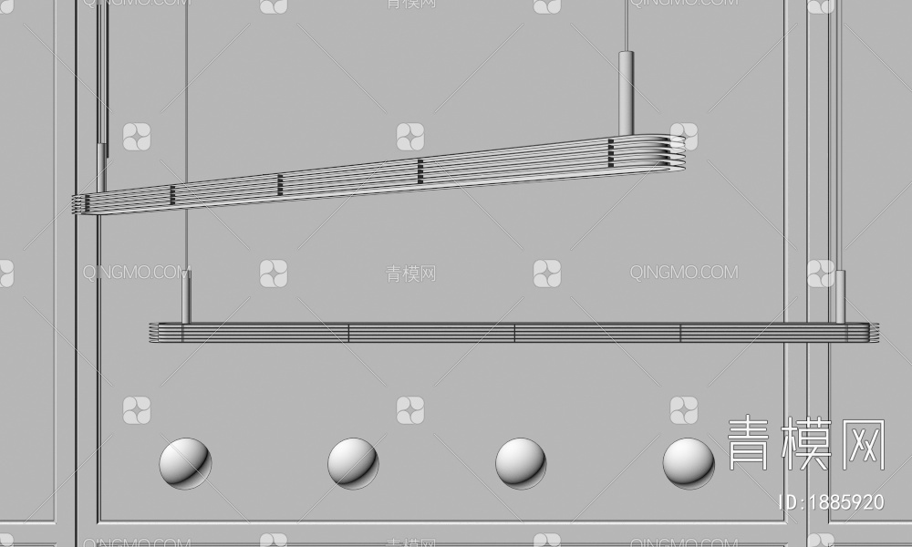 条状吊灯3D模型下载【ID:1885920】