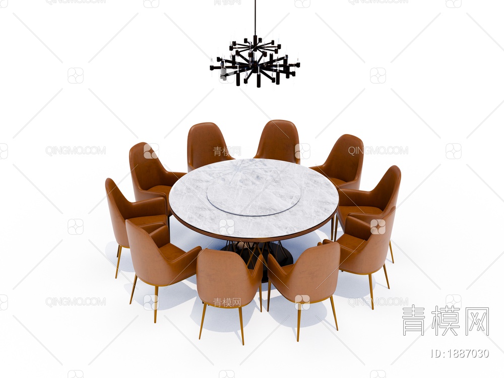 圆桌椅 家具餐桌SU模型下载【ID:1887030】
