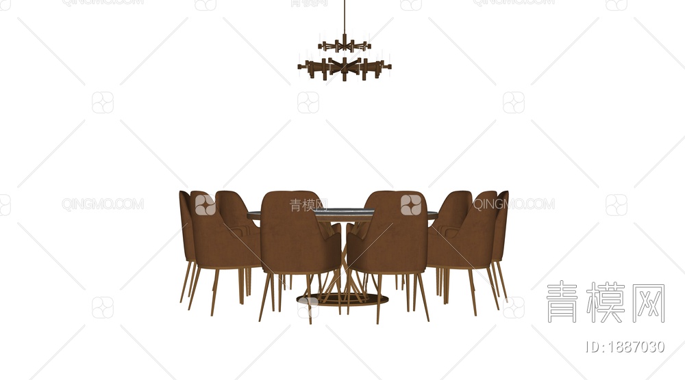 圆桌椅 家具餐桌SU模型下载【ID:1887030】