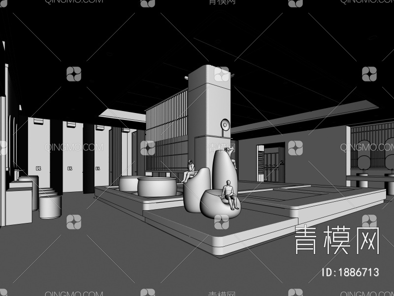 洗浴中心3D模型下载【ID:1886713】