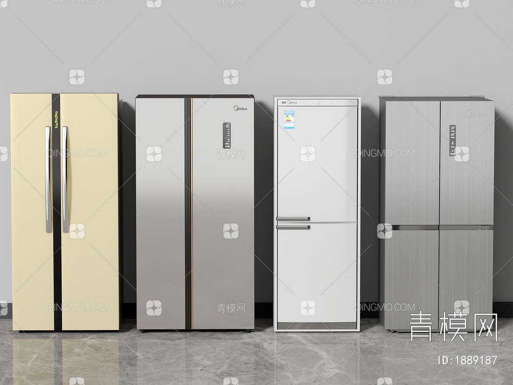 冰箱 双开门冰箱 双门冰箱 三门冰箱 智能冰箱 冰柜3D模型下载【ID:1889187】