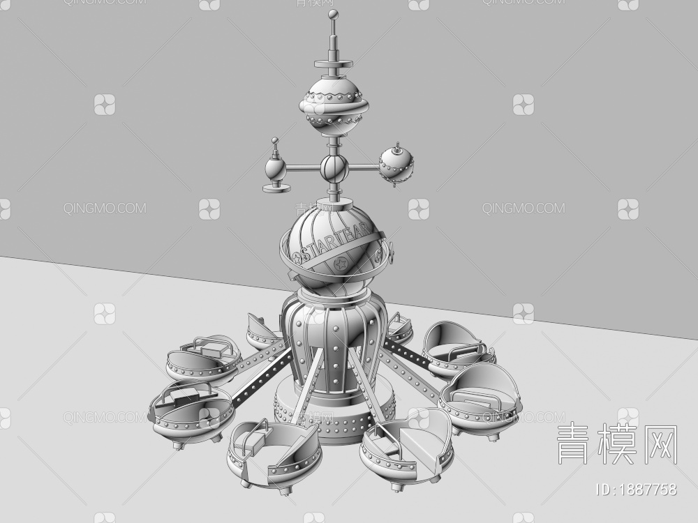 魔幻星球自控飞机游乐设备3D模型下载【ID:1887758】