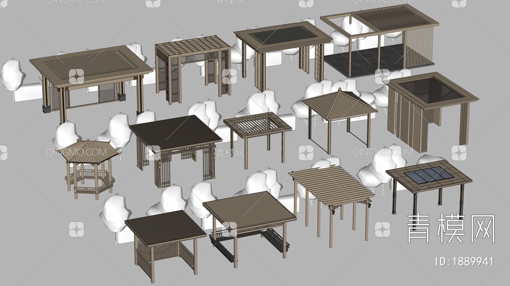 景观亭SU模型下载【ID:1889941】