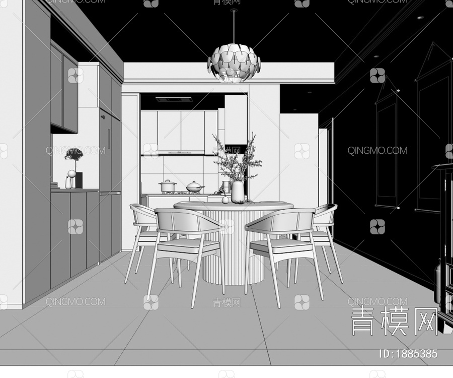 家居客餐厅3D模型下载【ID:1885385】