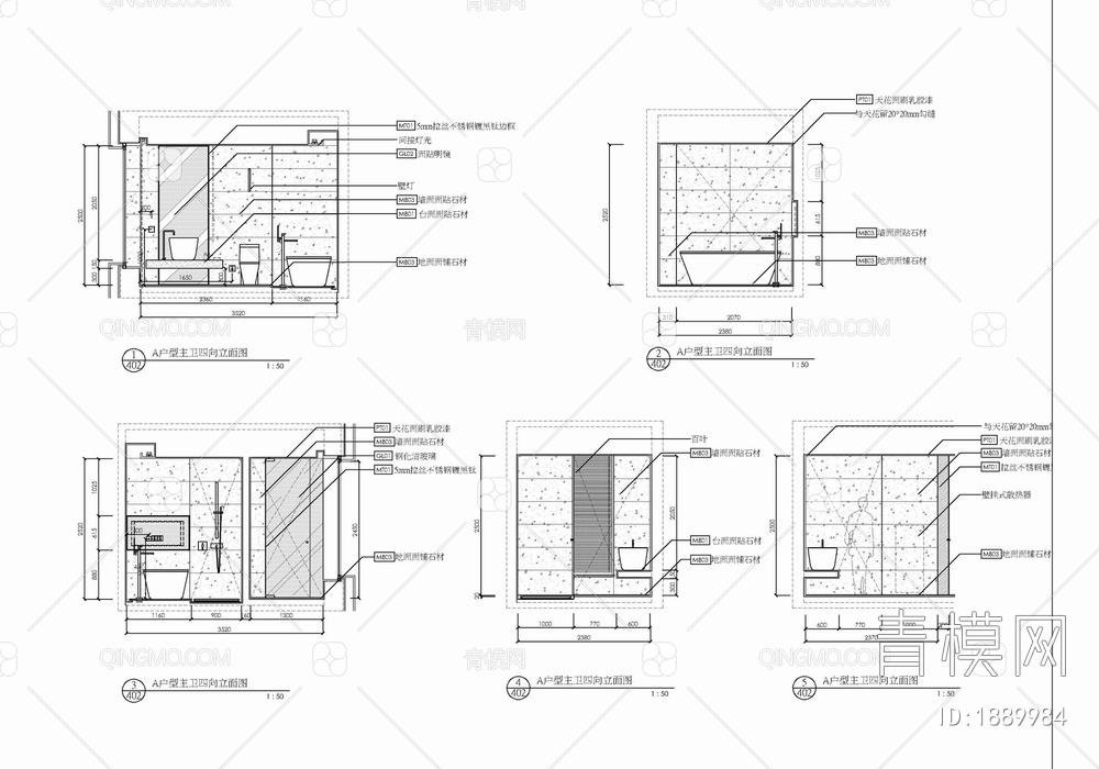 200㎡家装大平层样板房施工图 家装 样板间 私宅 豪宅 大平层【ID:1889984】