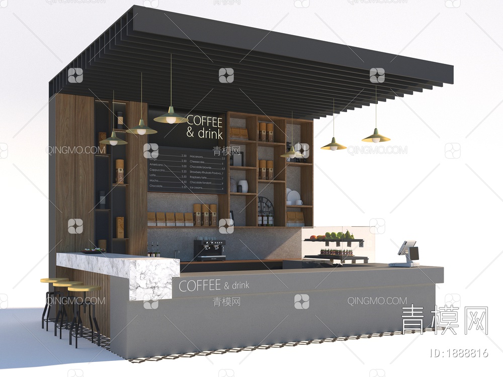咖啡店3D模型下载【ID:1888816】