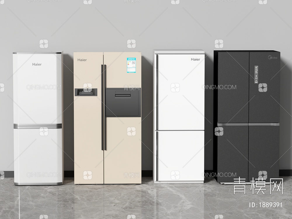 冰箱 双开门冰箱 双门冰箱 三门冰箱 智能冰箱 冰柜3D模型下载【ID:1889391】