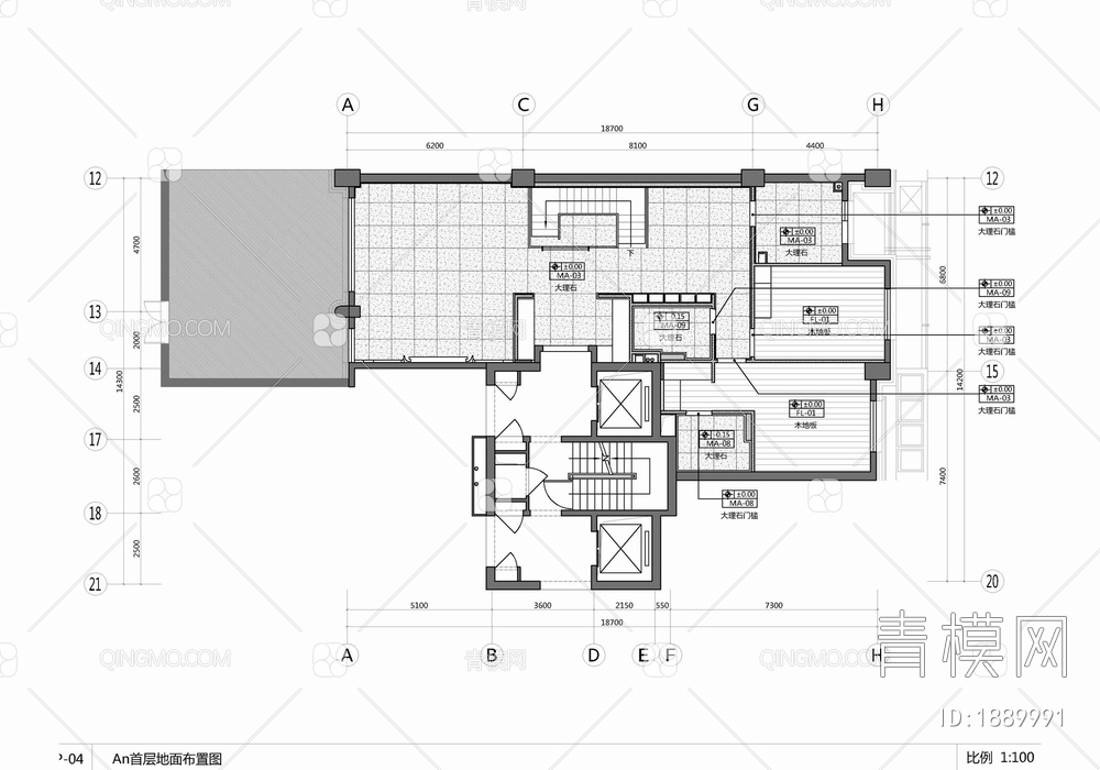 300㎡叠层别墅家装施工图 家装 私宅 豪宅 别墅 洋房 样板房【ID:1889991】