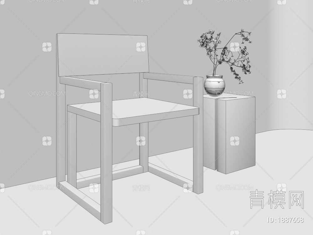 实木椅子3D模型下载【ID:1887658】