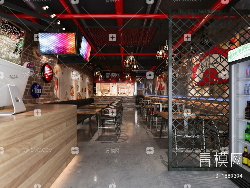 火锅店3D模型下载【ID:1889394】